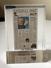 National Post Newspaper, Volume 1 Edition 1, Canada, October 27 1998 Decoration picture