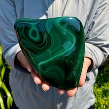 2.44LB Natural glossy Malachite transparent cluster rough mineral sample picture