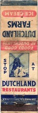 Dutchland Restaurants Dutchland Farms Ice Cream Vintage Matchbook Cover picture