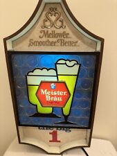 VINTAGE MEISTER BRAU BEER SIGN BREW PETER HAND BREWERY THE BIG 1 TAVERN BAR PUB picture