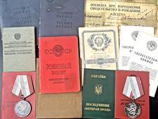 Soviet Family Archive Documents Labor Books Military ID Medals USSR Lot picture