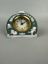 Rose O'Neill Green & White Jasperware Kewpie Mantle Table Clock Germany picture