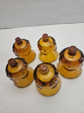 5- homco amber glass tulip votive cups picture