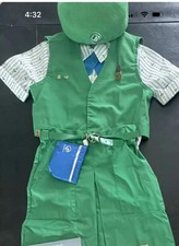 REDUCED VERY NICE Vintage 1985 JUNIOR Girl Scout UNIFORM-COIN PURSE-HAT-TIE picture
