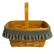 VTG Longaberger Mini Chore Basket Brown 2002 Handwoven Classic Spring Woven Wood picture
