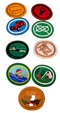 Original GSA Girl Scout Lot of 9 Fabric Merit Badges Patches Vtg 1960's-1980's picture
