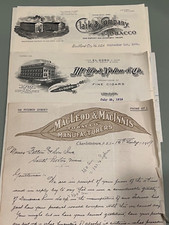 14 c.1910 Tobacco Cigar snuff Virginia advertising billheads letters picture