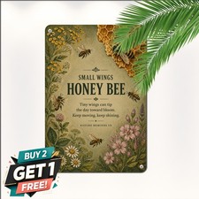Sweet Honey Bee Quote Rustic Farmhouse Kitchen Metal Tin Sign 8x12 Wall Plaque picture
