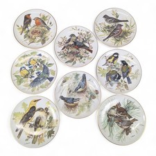 1986 Alt Tirschenreuth Germany Blaumeise Bird WWF 8 Collector Plates 1985 Gold picture