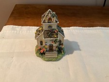 Vintage K’s Collection Miniature House Figurine Country Estate Village 3D Flower picture