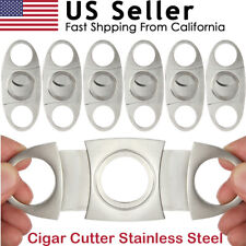 6Packs Cigar Cutter Stainless Steel Double Blade Guillotine Cigar Cutting Cutter picture