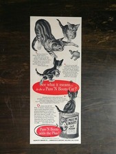 Vintage 1951 Puss N Boots Car Food Original Ad 721 picture