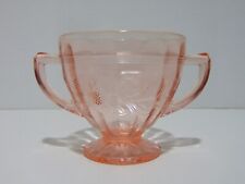 Jeannette Sunflower Pink Depression Glass Open Sugar Bowl 1930-1935 picture