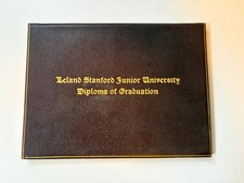 Vintage 1941 Leland Stanford Jr. University Graduation Diploma Folder Leather picture