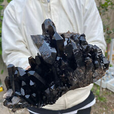 6.1lb Large Natural Smoky Black Quartz Crystal Cluster Raw Mineral Specimen picture