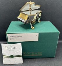 Black ROCHARD Limoges Peint Main D3 Porcelain Piano Trinket Box with box picture