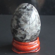 1.92'' Crystal larvikite egg with wood stand chakra stones reiki healing picture