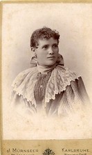 CDV Photo - Europe - Karlsruhe - Pretty Young Lady, Lace at Collar / Bow picture