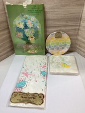 VINTAGE HALLMARK BABY SHOWER Decorations - Tissue Paper Tree Tblclth, Plates Nap picture