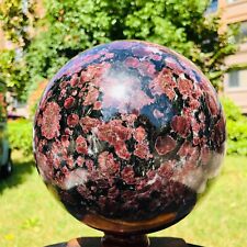 15.59LB Large Natural Garnet Sphere Crystal Firework Stone Ball Reiki Healing picture