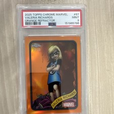 2025 Topps Chrome Marvel Valeria Richards #87 Orange Refractor 25/25 PSA 9 picture