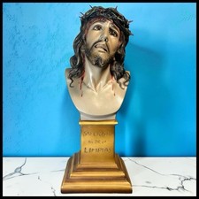 Vintage Columbia Statuary Santo Cristo de Limpias Chalkware Bust Catholic 13” picture