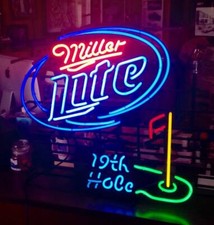 Miller Lite 19th Hole Golf Neon Light Sign 24