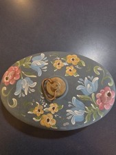 Vintage Hand Painted Galvanized Water Bottle/Bed Warmer picture
