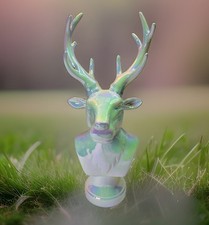 Ashland Frosted Fairytale Iridescent Stag Deer Bust Tabletop Decor Figurine New picture