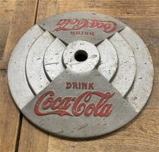 Drink Coca-Cola Cast Iron Umbrella Stand, Lollipop Sign Vintage Advertising Base picture