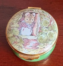 Crummles Beatrix Potter Enamel Box Mrs Tittlemouse 1992 England Collectible 15+ picture