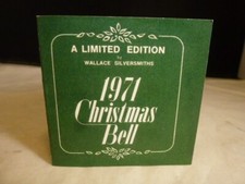 1971 WALLACE SILVER PLATE SLEIGH BELL CHRISTMAS PAPERWORK ONLY .    COA picture