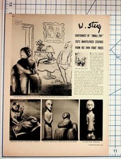 W. Steig Cartoonist Wooden Sculpture Article 1930s Life Magazine Page Art picture