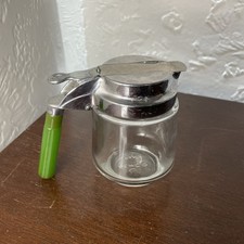 Gemco Glass Syrup Dispenser Vintage Glass Made In USA Syrup Jar Bake light picture
