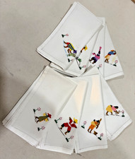 8 Hand-Embroidered Unique Napkins Featuring Working People Ethnic Culture picture