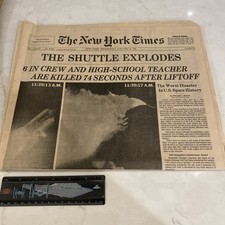 New York Times “The Shuttle Explodes” Challenger Jan. 29, 1986 Chicago Tribune picture