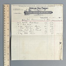 Vtg 1894 Billhead Invoice Wheeling Drug Company WV Pure Drugs Paris Green Paint picture