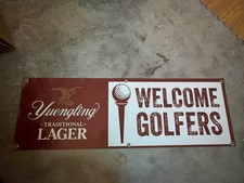 Yuengling Lager Golf Banner 48x16 Welcome Golfers Sign, Beer Bar Wall Decor, picture