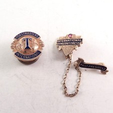 Balfour Toastmasters International Gold Filled Member Lapel Pin Toastmistress picture