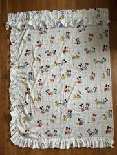 Vintage 1984 Dundee Disney Cotton Polyester Curtain Panel Mickey Minnie 45.5x62
