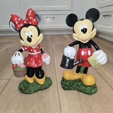 Vintage K-Mart Disney Mickey & Minnie Mouse Floral Garden Statuettes Resin  picture