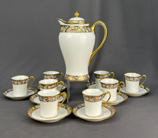18-Pc Antique RC Royal Crockery Nippon Hand-Painted Gilt Rose Chocolate Set picture
