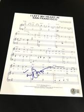TONY BENNETT SIGNED AUTOGRAPH SHEET MUSIC LEFT MY HEART SAN FRANCISCO BECKETT D picture