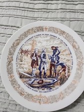 French American History Plate Limoges 1777 Victoire North Island Lafayette  #719 picture