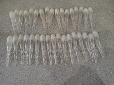 VTG Clear Plastic Christmas Icicle Light Covers Set Of 34 Retro Holiday Decor picture