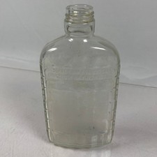 Vintage Federal Law Forbids Sale Or Reuse Clear Glass Half Pint Liquor Flask picture