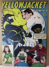 Yellowjacket Comics 7 SKULL C/S 1945 Charlton Tales of Terror & Old Witch pre-EC picture