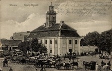 Postcard Mława Mlawa Mielau Poland, Old Town Market, Building with Tower,... - 4678634 picture
