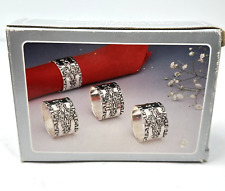 Silver plated Napkin Rings Classic Baroque set of 4 New in Box picture