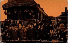 1908 Taft & Sherman Utica NY Reception Committee Train RPPC Postcard picture